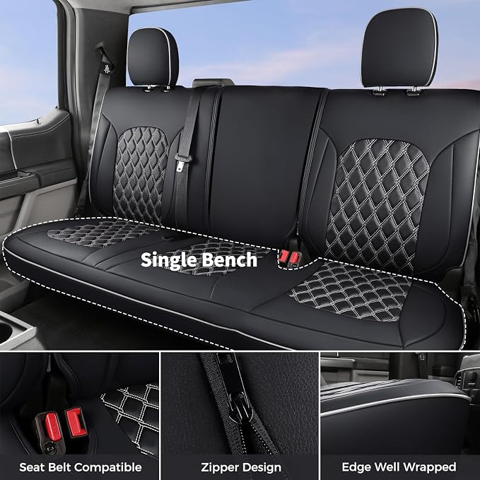 Seat Covers for Jeep Wrangler — Full Set — Black / White