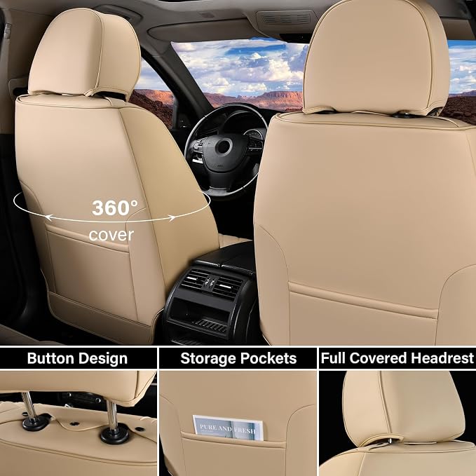 Universal Seat Covers — Front Seat — Beige