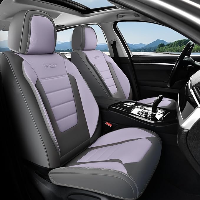 Universal Seat Covers — Front Seat — Gray / Purple