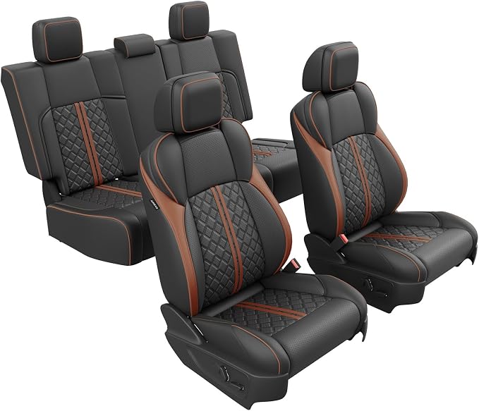 Seat Covers for Toyota Tacoma — Full Set — Black / Brown