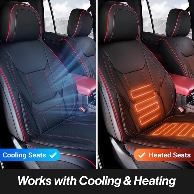 Seat Covers for Jeep Gladiator — Front Seat — Black / Red