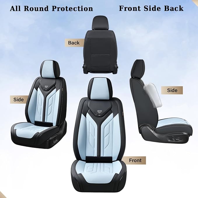 Universal Seat Covers — Full Set — Black / Blue