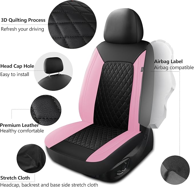 Universal Faux Leather Seat Covers — Front Seat