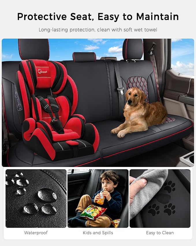 Seat Covers for Toyota Tacoma — Black / Red