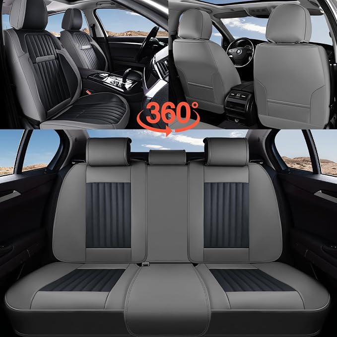 Universal Seat Covers — Full Set — Gray / Black