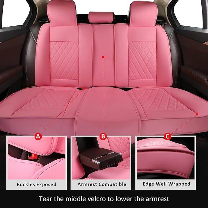 Universal Seat Covers — Full Set — Pink