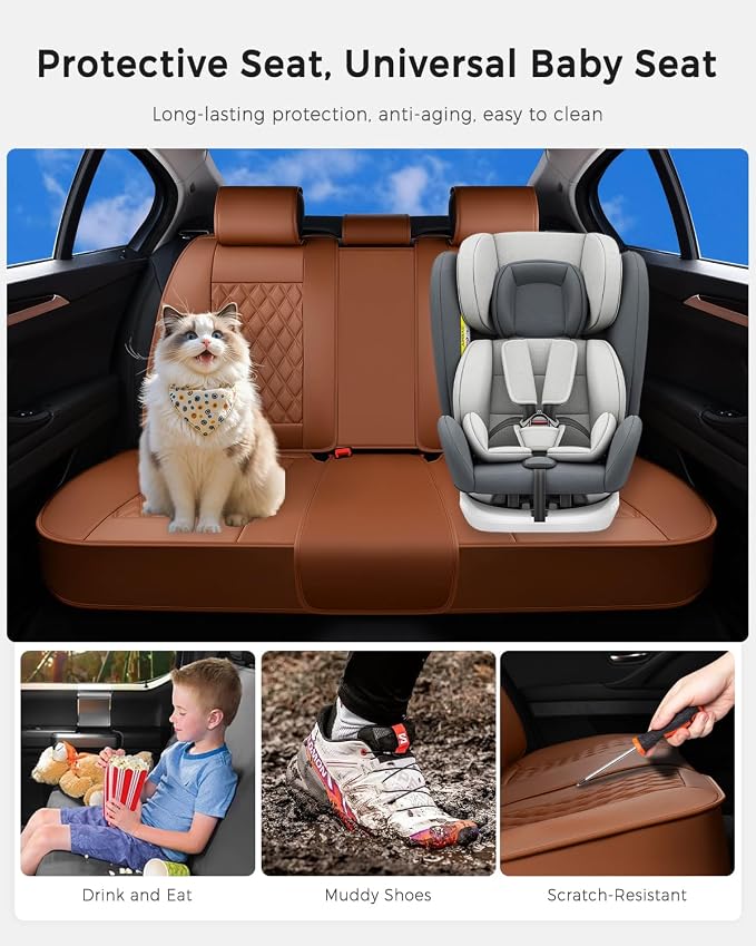 Universal Seat Covers — Rear Seat — Brown