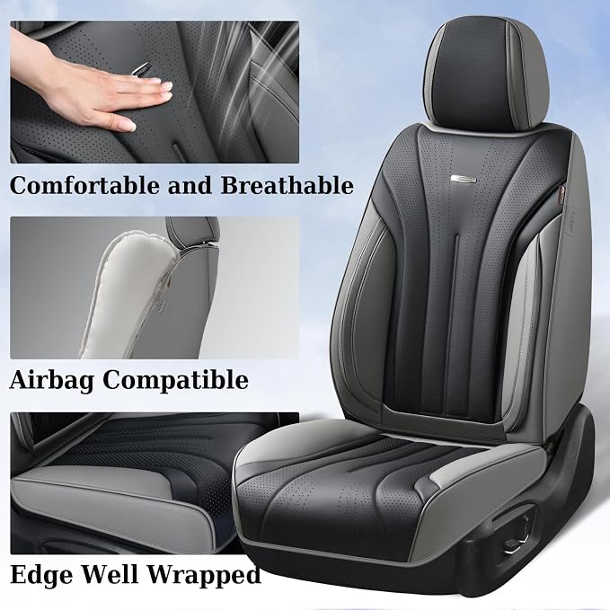 Universal Seat Covers — Full Set — Gray / Black