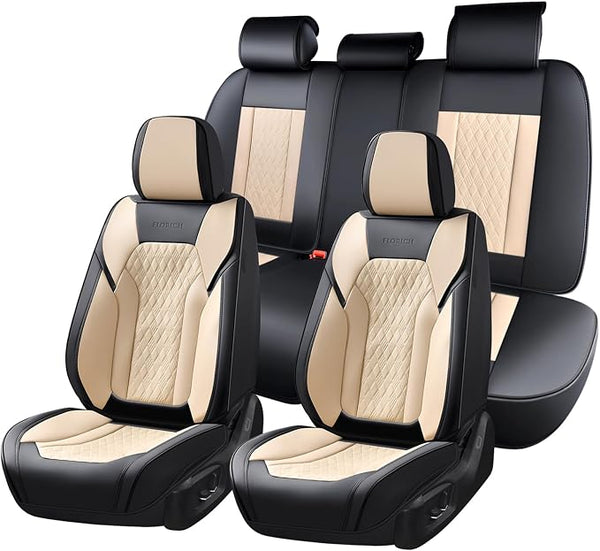 Universal Seat Covers — Full Set — Black / Beige