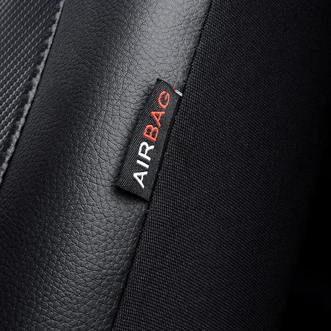 Faux Leather Car Seat Covers — Front Seat — Black