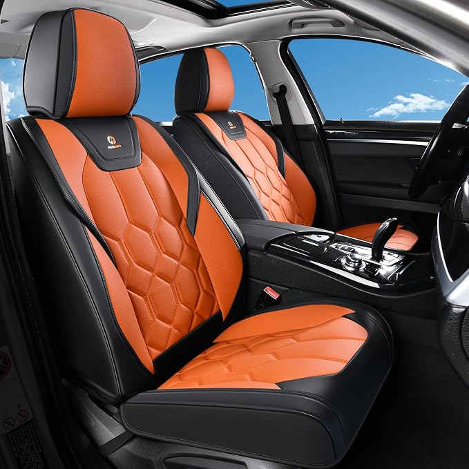 Universal Seat Covers — Front Seat — Black / Orange