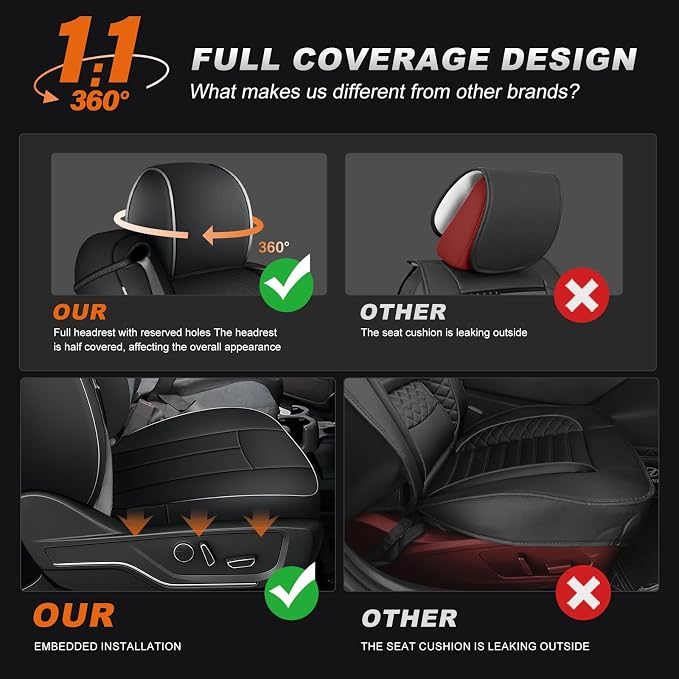 Seat Covers for Chevrolet Silverado / GMC Sierra — Full Set — Black / White