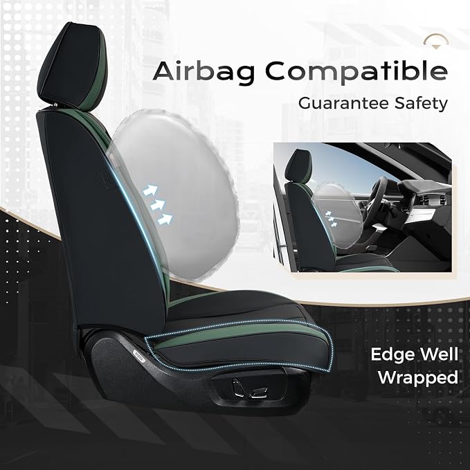 Universal Seat Covers — Front Seat — Black / Green