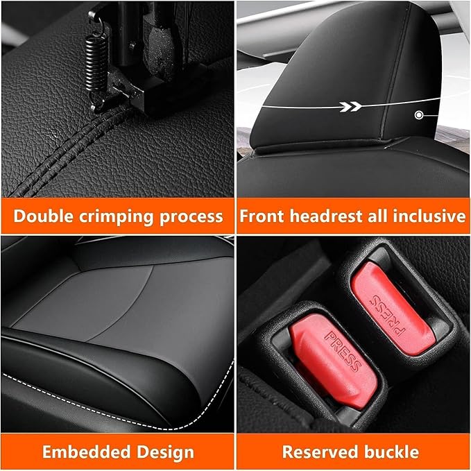 Faux Leather Seat Covers for Toyota Corolla Cross — Full Set — Black / Gray
