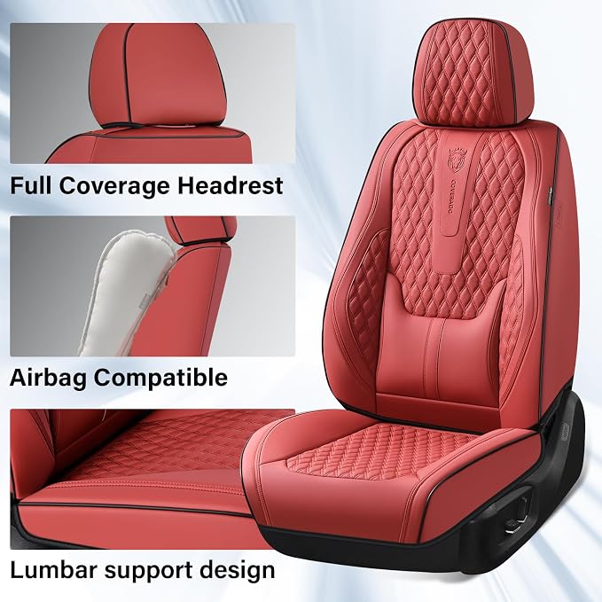 Universal Seat Covers — Front Seat — Red