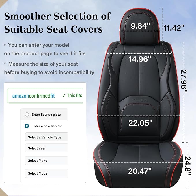 Universal Seat Covers — Front Seat — Black / Red