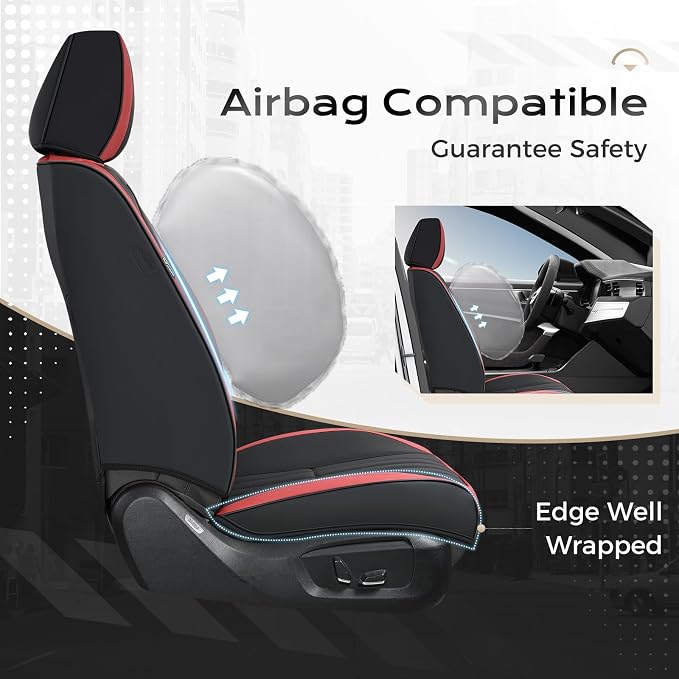 Universal Seat Covers — Full Set — Red / Black