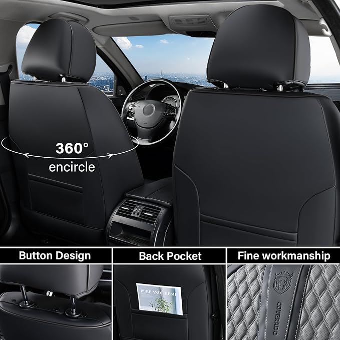 Universal Seat Covers — Full Set — Black / Gray