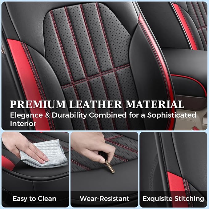 Seat Covers for Multiple Vehicles — Full Set — Red