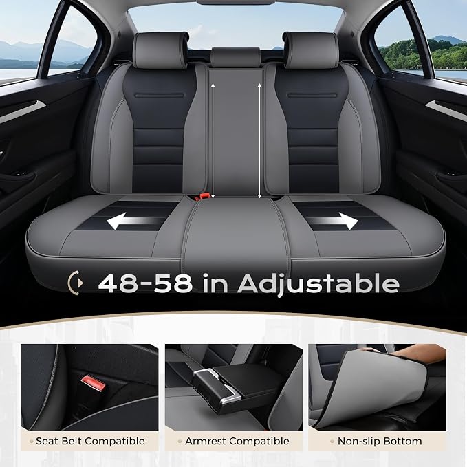 Universal Seat Covers — Full Set — Gray / Black