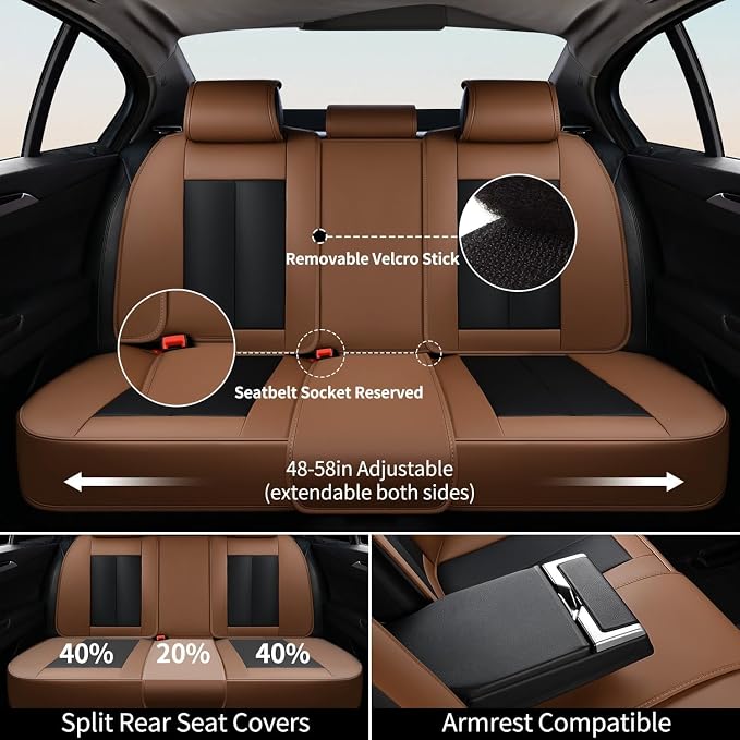 Universal Seat Covers — Full Set — Coffee