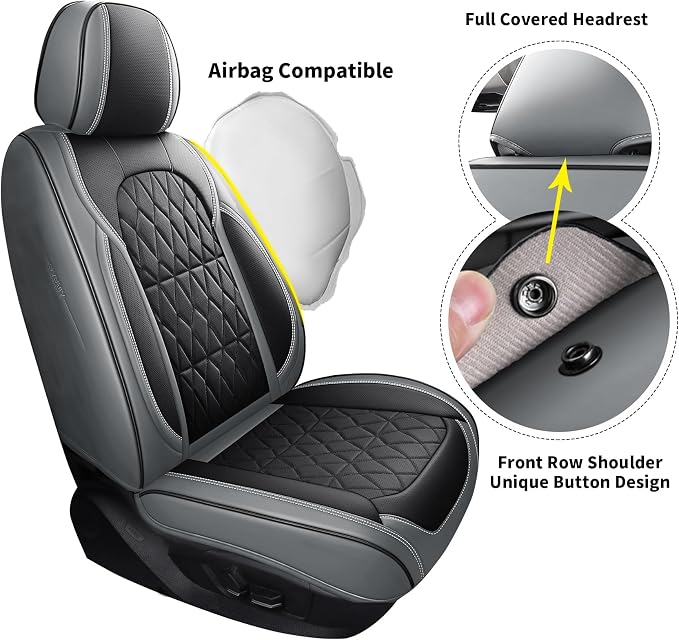 Universal Seat Covers — Full Set — Black / Gray