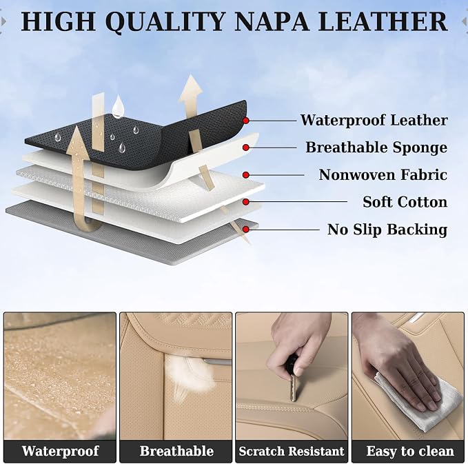 Universal Seat Covers — Front Seat — Beige