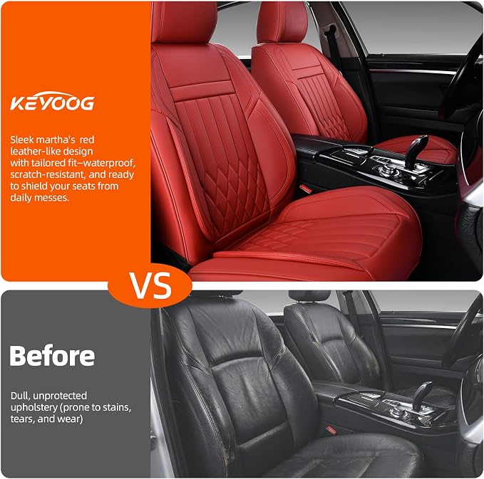 Universal Seat Covers — Full Set — Red