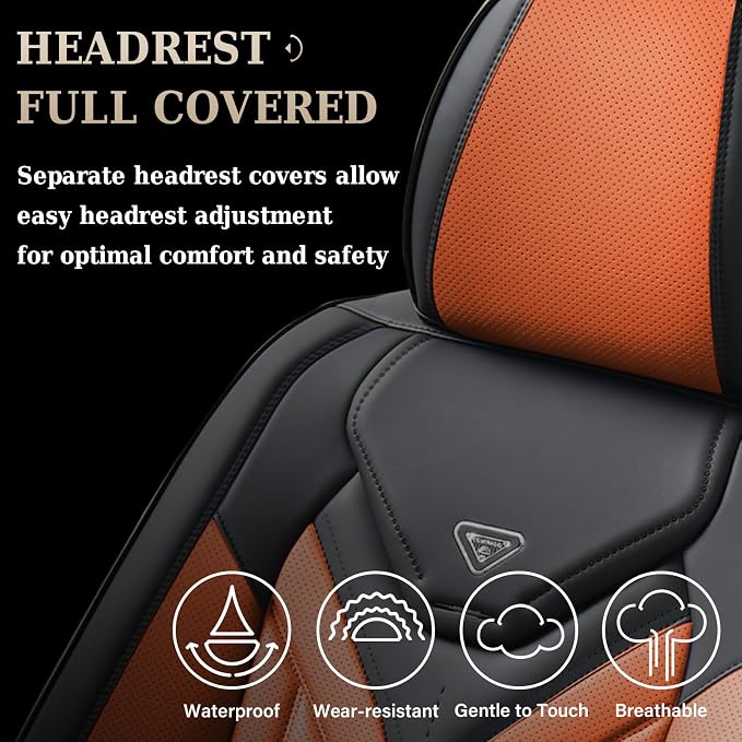 Universal Seat Covers — Full Set — Black / Orange