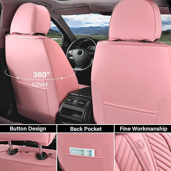 Universal Seat Covers — Front Seat — Pink