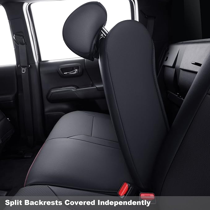 Faux Leather Seat Covers for Toyota Tacoma — Black / Red