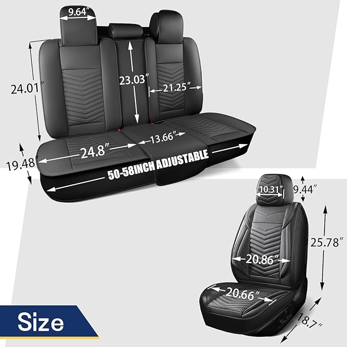 Universal Seat Covers — Full Set — Gray