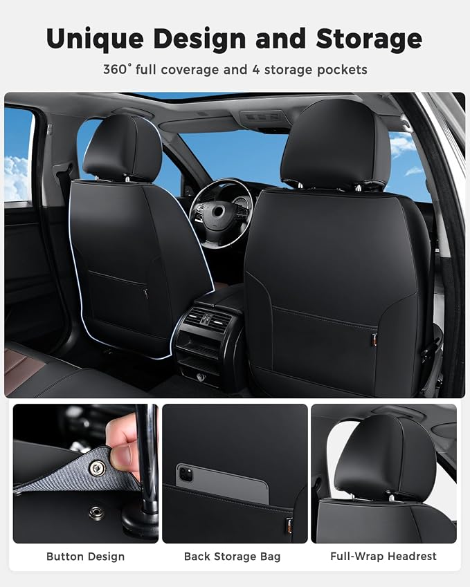 Universal Seat Covers — Black / Coffee