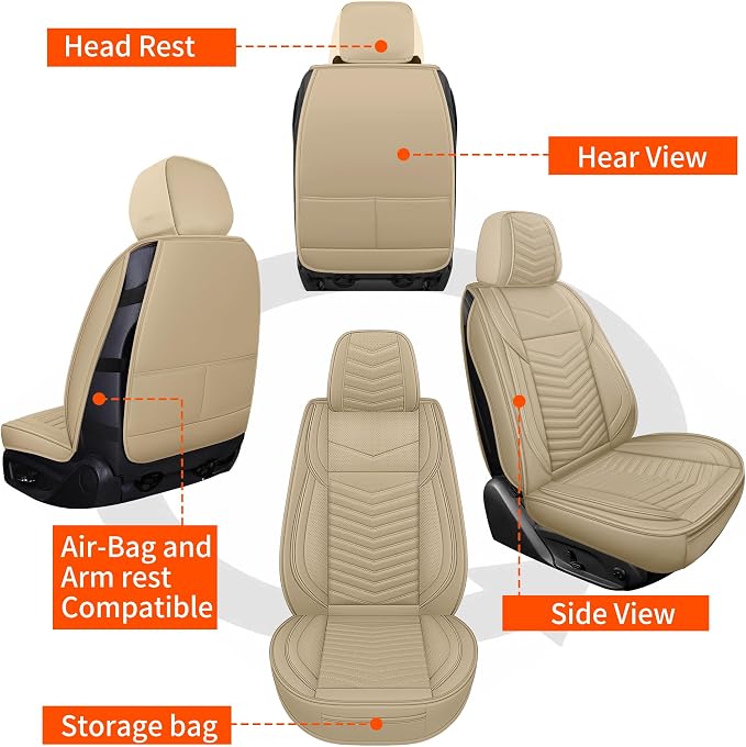 Universal Seat Covers — Front Seat — Beige