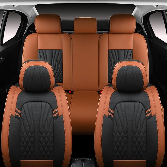 Universal Seat Covers — Full Set — Black / Brown