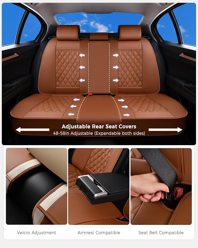 Universal Seat Covers — Rear Seat — Brown