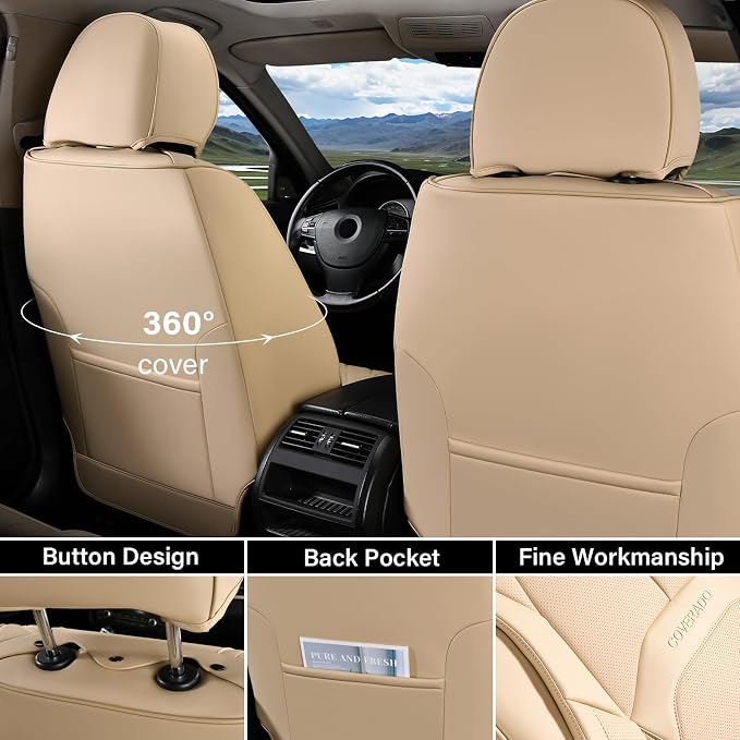Universal Seat Covers — Full Set — Beige
