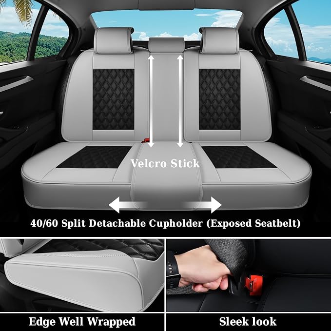 Universal Faux Leather Seat Covers — Full Set