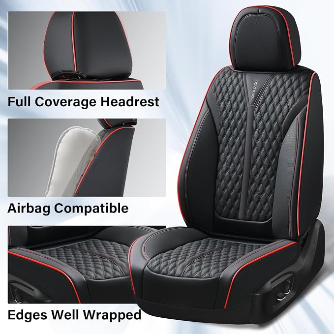 Universal Seat Covers — Front Seat — Black / Red