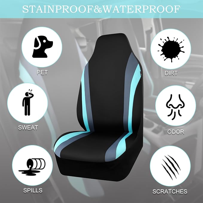 Universal Neoprene Seat Covers — Front Seat — Black