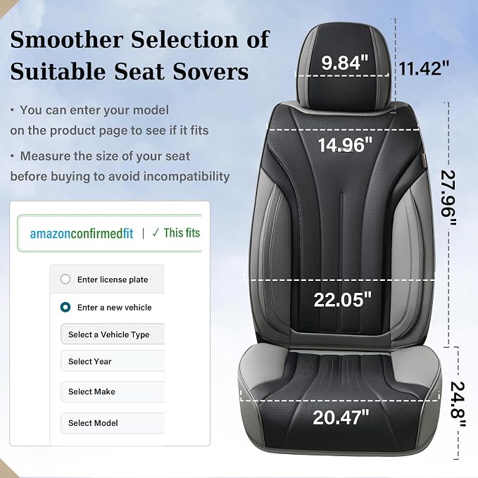 Universal Seat Covers — Full Set — Gray / Black