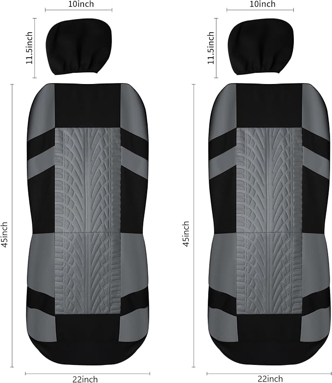 Universal Seat Covers — Front Seat — Black / Gray