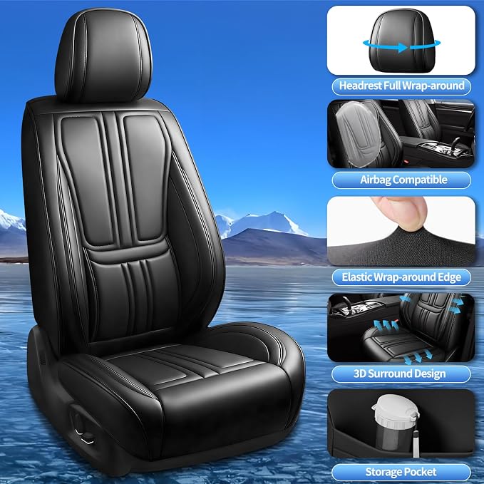 Seat Covers for Nissan Leaf — Full Set — Black