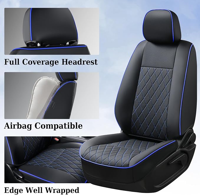 Faux Leather Seat Covers for Toyota Tacoma — Full Set — Blue