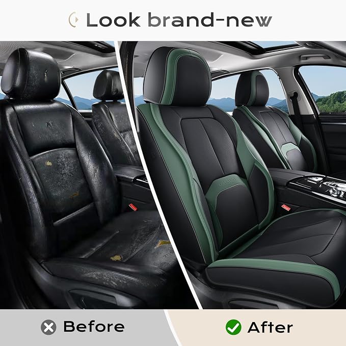 Universal Seat Covers — Front Seat — Black / Green
