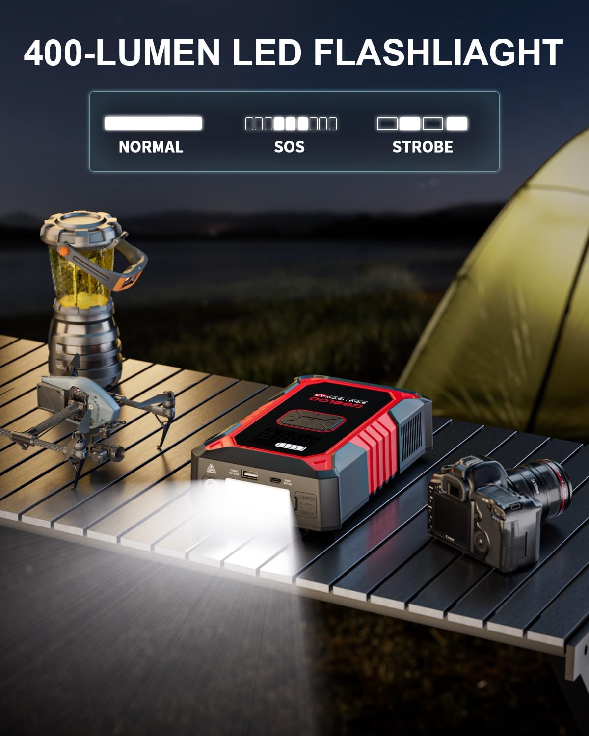 A3 Jump Starter & Tire Inflator | 3000A for Gas & Diesel