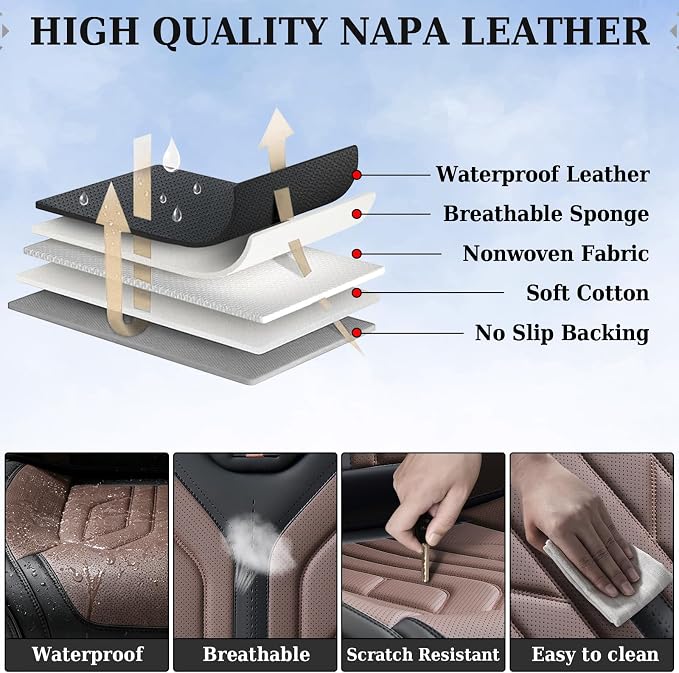 Universal Seat Covers — Full Set — Black / Coffee