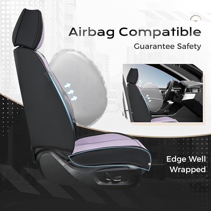 Universal Seat Covers — Full Set — Black / Purple