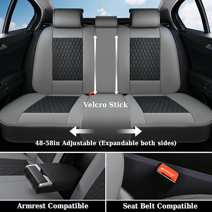 Universal Seat Covers — Full Set — Black / Gray