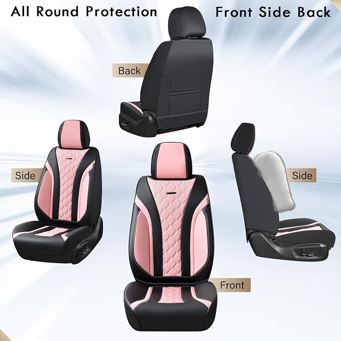 Universal Seat Covers — Front Seat — Black / Pink